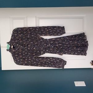 Tory Burch Navy Pleated Deneuve Dress Size 4